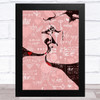 Vintage Abstract Kissing Couple Home Wall Art Print
