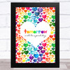 Captain Tom Tomorrow Will Be Rainbow Heart Scattered Statement Wall Art Print