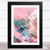 Pink And Green Cactus Abstract Wall Art Print