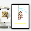 Zoo Monkeys Children's Nursery Bedroom Wall Art Print