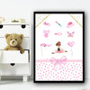 Ballerina Brown Hair Items Children's Nursery Bedroom Wall Art Print