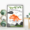 Styracosaurus Dinosaur Facts Children's Nursery Kids Wall Art Print