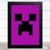 Minecraft Creeper Purple Children's Kids Wall Art Print