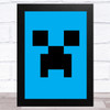 Minecraft Creeper Blue Children's Kids Wall Art Print