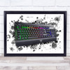 Gaming Keyboard Splatter Art Children's Kid's Wall Art Print