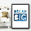 Dream Big Space Rocket Children's Nursery Bedroom Wall Art Print