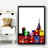 Superhero City Skyline Children's Nursery Bedroom Wall Art Print