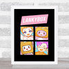 Lankybox Justin Adam Boxy & Foxy Black Children's Kids Wall Art Print