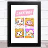 Lankybox Justin Adam Boxy & Foxy Children's Kids Wall Art Print