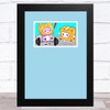 Lankybox Boxy & Foxy Blue Children's Kids Wall Art Print