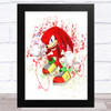 Knuckles Sonic The Hedgehog Splatter Art Children's Kids Wall Art Print