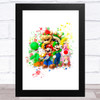 Super Mario Gang Splatter Art Children's Kids Wall Art Print