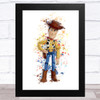 Woody Toy Story Splatter Art Children's Kids Wall Art Print