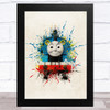 Vintage Thomas The Tank Engine Watercolour Splatter Kid's Wall Art Print