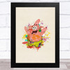 Patrick Star Watercolour Splatter Spongebob Children's Kid's Wall Art Print