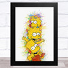 The Simpsons Watercolour Splatter Kids Children's Kid's Wall Art Print