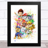 Paw Patrol All The Pups Splatter Art Children's Kid's Wall Art Print