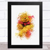 Winnie The Pooh Watercolour Splatter Children's Kid's Wall Art Print