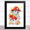 Paw Patrol Marshall Splatter Art Children's Kid's Wall Art Print