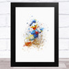 Donald Duck Watercolour Splatter Children's Kid's Wall Art Print