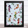 Tinker Bell And Fairies Blue Children's Kid's Wall Art Print