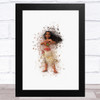 Moana Watercolour Splatter Children's Kid's Wall Art Print