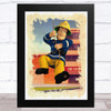 Fireman Sam Swinging Children's Kid's Wall Art Print
