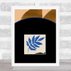 Abstract Style Modern Art Blue Leaf Wall Art Print
