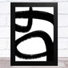 Abstract Black White Swirls Design 2 Home Wall Art Print