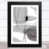 Shades Of Grey Black Lines Abstract Design 3 Wall Art Print