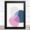 Navy Blue And Pink Circles Abstract Style 2 Wall Art Print