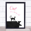 Cat 2 Black Framed Wall Art Print