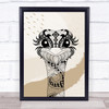Hand Drawn Jungle Ostrich Framed Wall Art Print