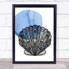 Zentangle Ocean Watercolour Seashell Framed Wall Art Print