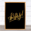 Surprise Quote Print Black & Gold Wall Art Picture Surprise Quote Print Black & Gold Wall Art Picture