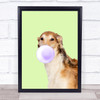 Borzoi Colour Dog Green Purple Gum Wall Art Print