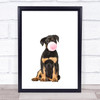 Dog Rottweiler Bubblegum Wall Art Print