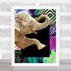 Elephant Jungle Squares Wall Art Print