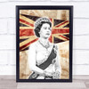 Queen Elizabeth Great Britain London Town Vintage Punk Wall Art Print