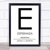 Esperanza Argentina Coordinates Travel Print Esperanza Argentina Coordinates Travel Print