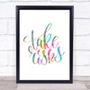 Take Risks Swirl Rainbow Quote Print