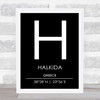 Halkida Greece Coordinates Black & White World City Travel Print