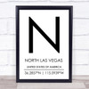 North Las Vegas United States Of America Coordinates Quote Print