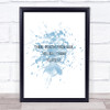 Thank Yourself Inspirational Quote Print Blue Watercolour Poster
