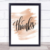 Thanks Quote Print Watercolour Wall Art