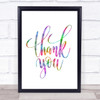 Thankyou Rainbow Quote Print