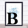 Blue Initial Letter B Quote Wall Art Print Blue Initial Letter B Quote Wall Art Print