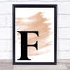 Watercolour Initial Letter F Quote Print