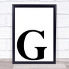 Initial Letter G Quote Wall Art Print