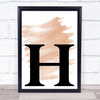 Watercolour Initial Letter H Quote Print